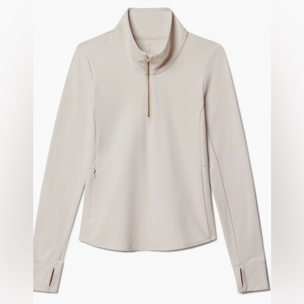 RHONE Women's Light Beige Quarter-Zip Hoodie